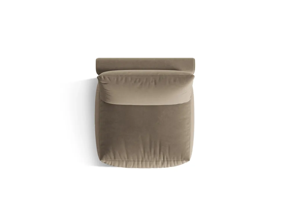 Modulares Samtsofa CHRIS - mittleres Element Hellbraun