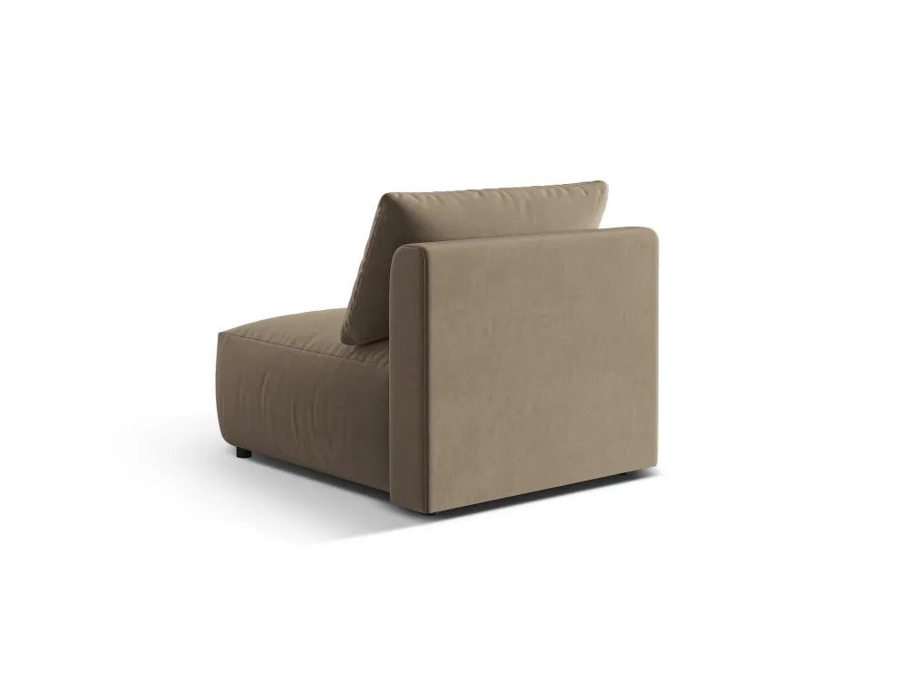 Modulares Samtsofa CHRIS - mittleres Element Hellbraun