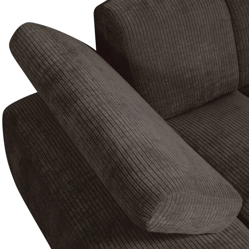 Modulsofa MOJO - linksseitiger Chaiselongue dunkelbraunem Cord