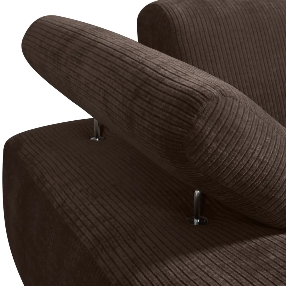 Modulsofa MOJO - linksseitiger Chaiselongue dunkelbraunem Cord