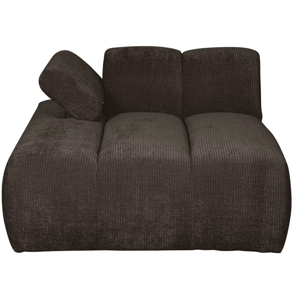 Modulsofa MOJO - linksseitiger Chaiselongue dunkelbraunem Cord