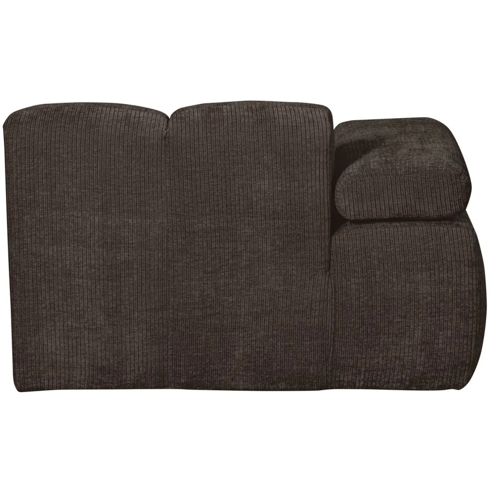 Modulsofa MOJO - linksseitiger Chaiselongue dunkelbraunem Cord