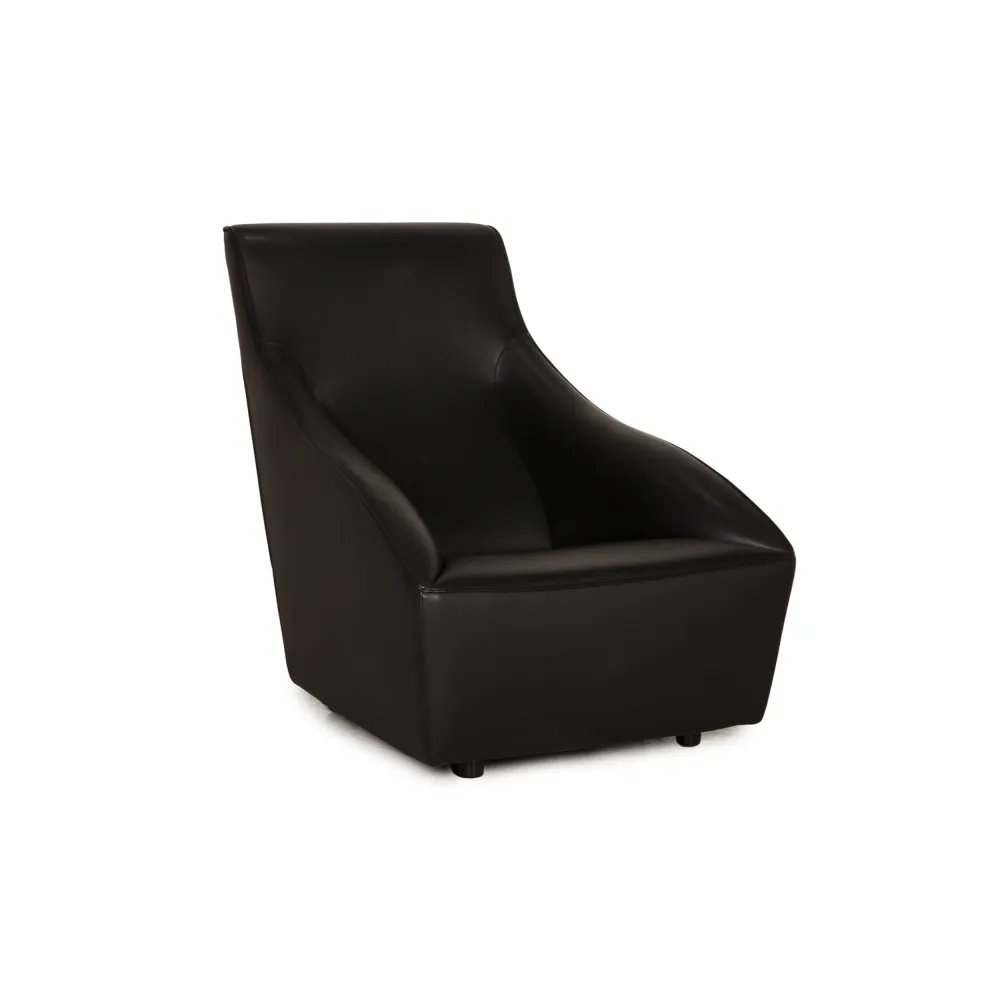Molteni Doda Leder Sessel Schwarz