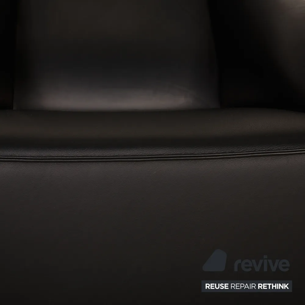 Molteni Doda Leder Sessel Schwarz