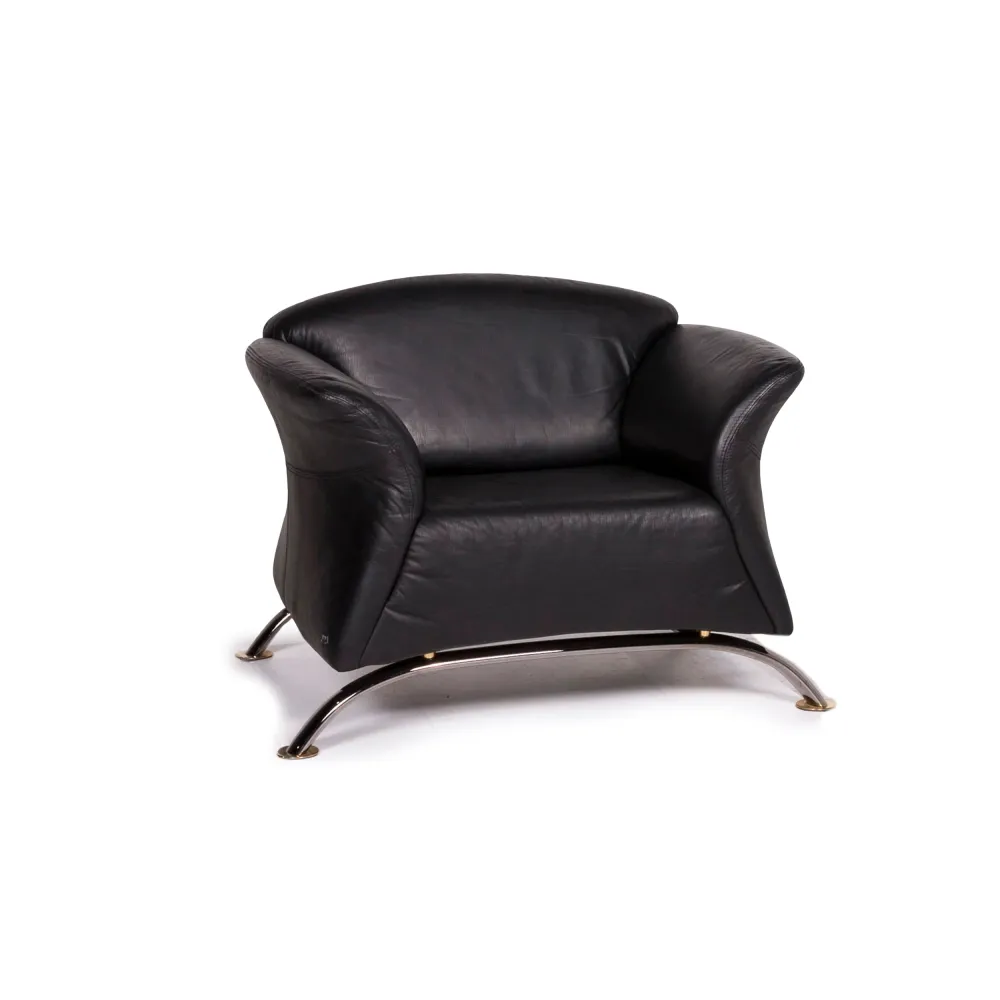 Musterring Leder Sessel Schwarz #11292