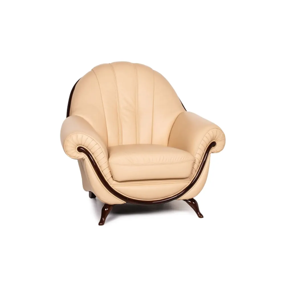 Nieri Leder Sessel Beige #13568