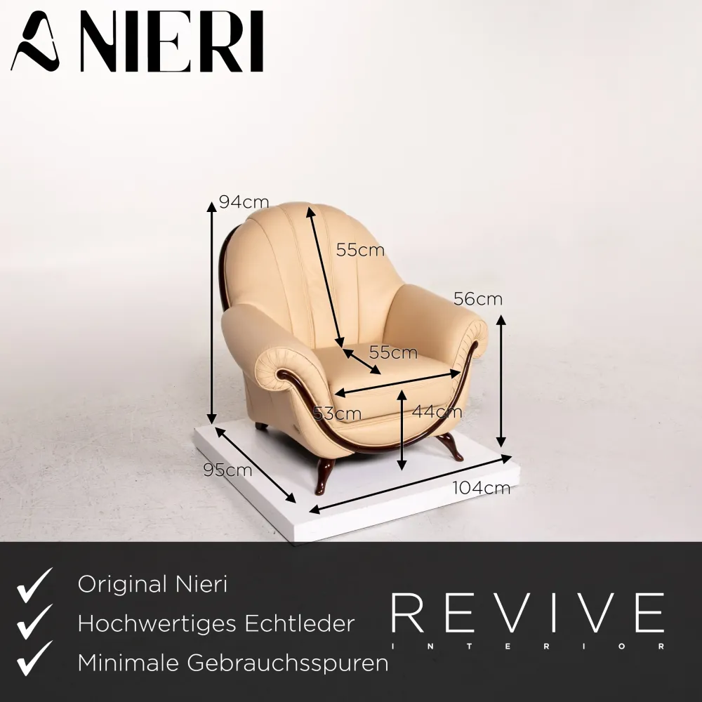 Nieri Leder Sessel Beige #13568