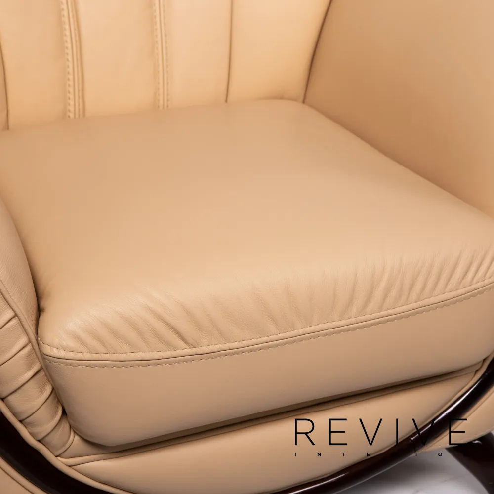 Nieri Leder Sessel Beige #13568