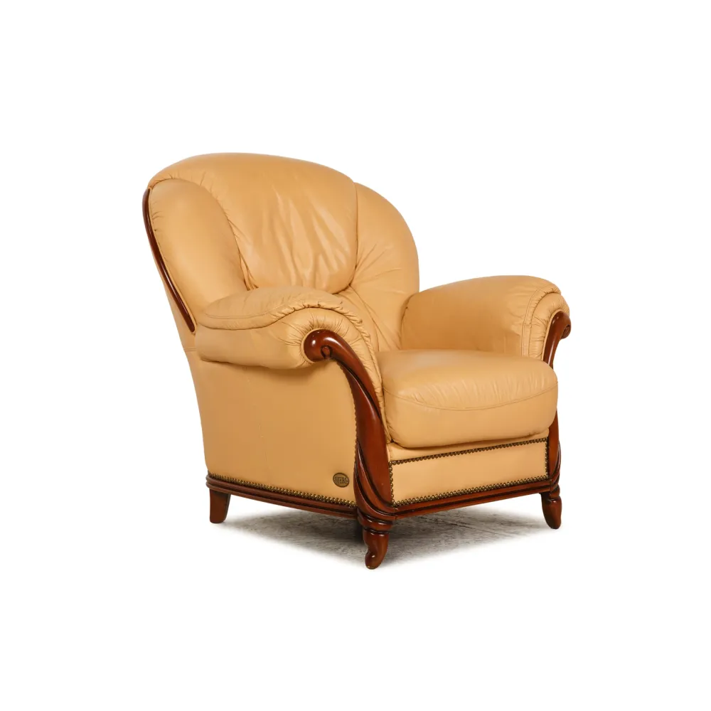 Nieri Victoria Leder Sessel Creme
