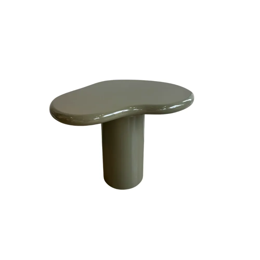Organischer Beistelltisch - Jonah - Medium - Olivgrün - StoneSkin glänzend