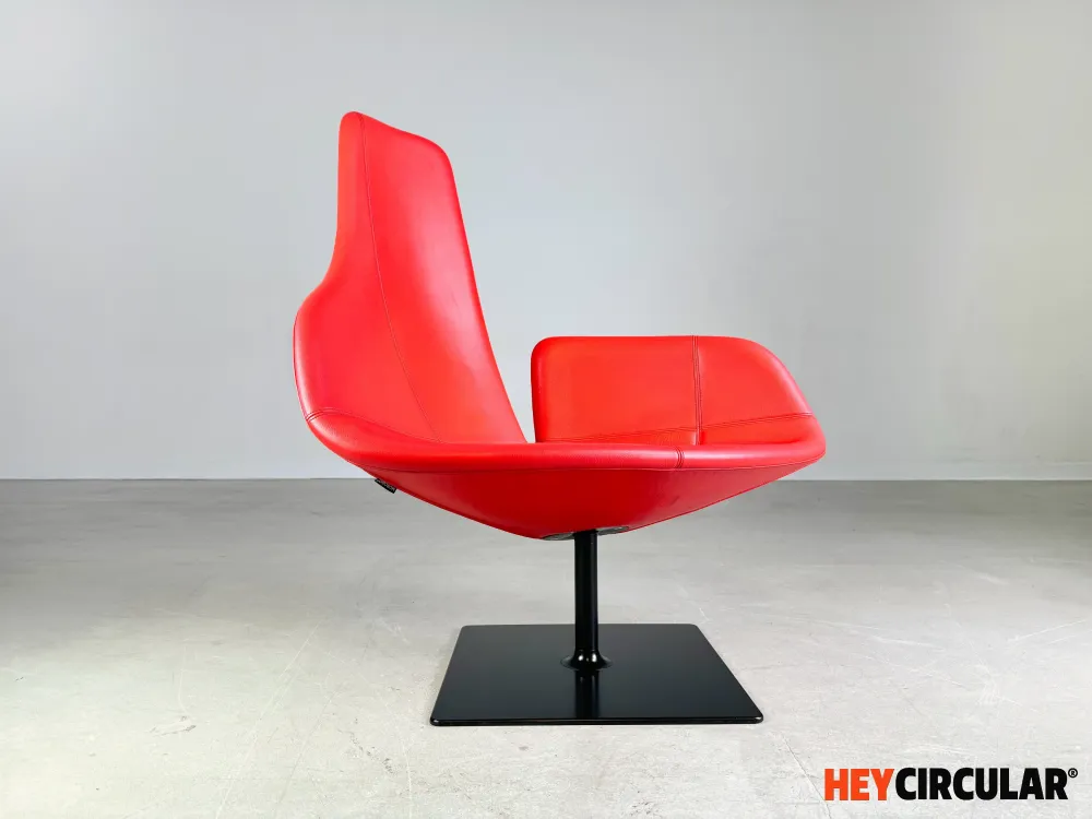 Original Moroso Sessel Leder rot Patricia Urquiola drehbar