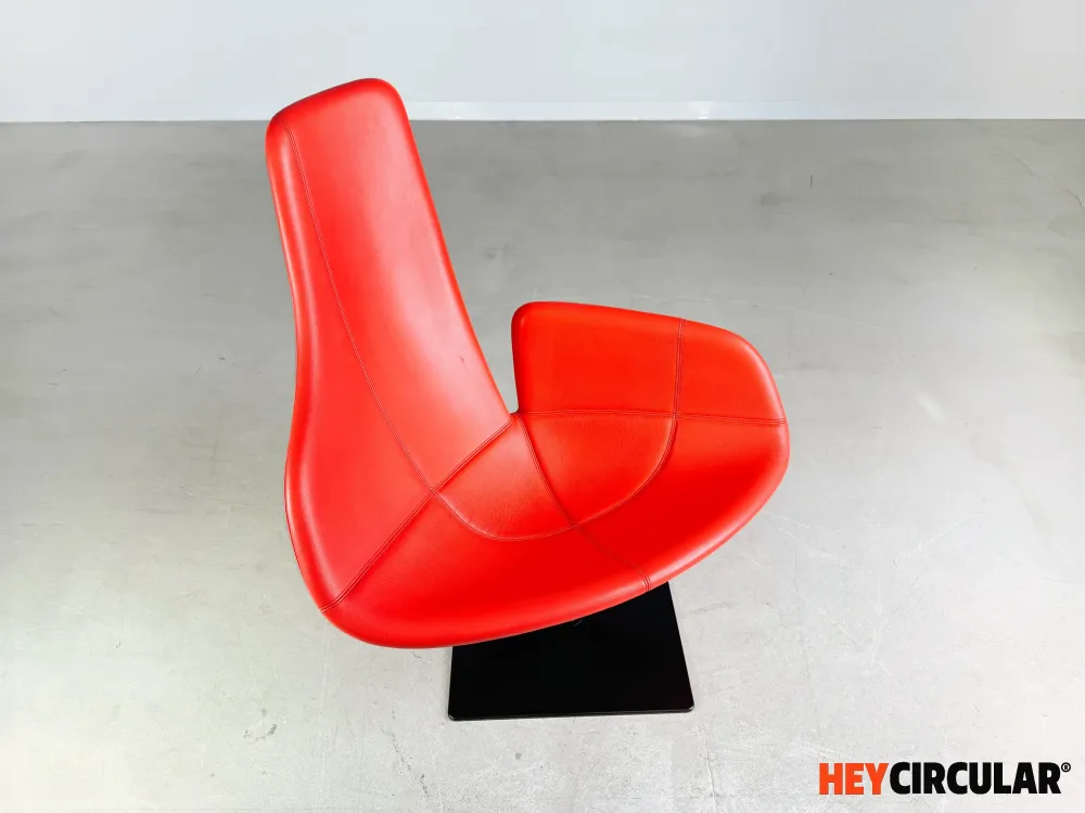 Original Moroso Sessel Leder rot Patricia Urquiola drehbar