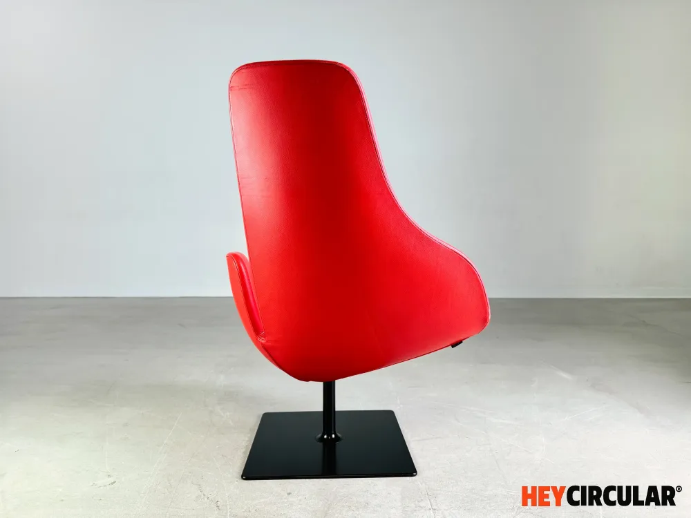Original Moroso Sessel Leder rot Patricia Urquiola drehbar