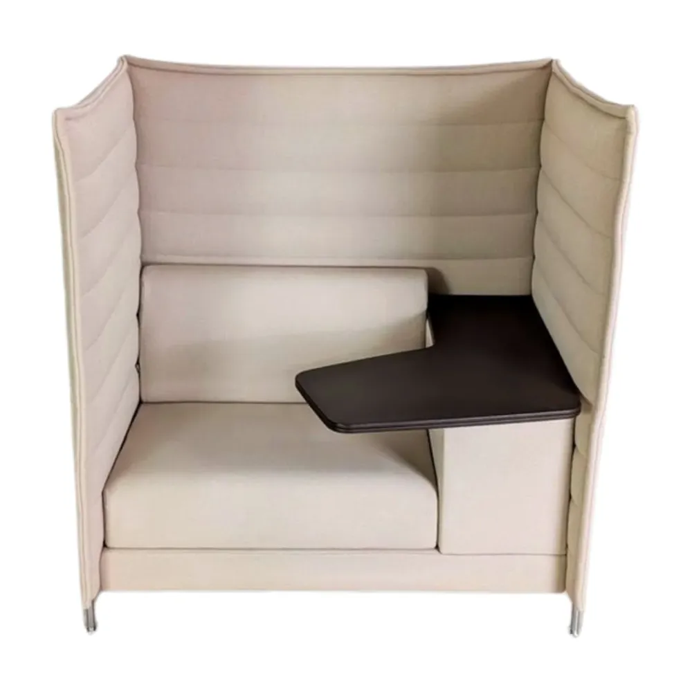 3x Original Vitra Alcove Highback Sessel grau beige Bürosofa