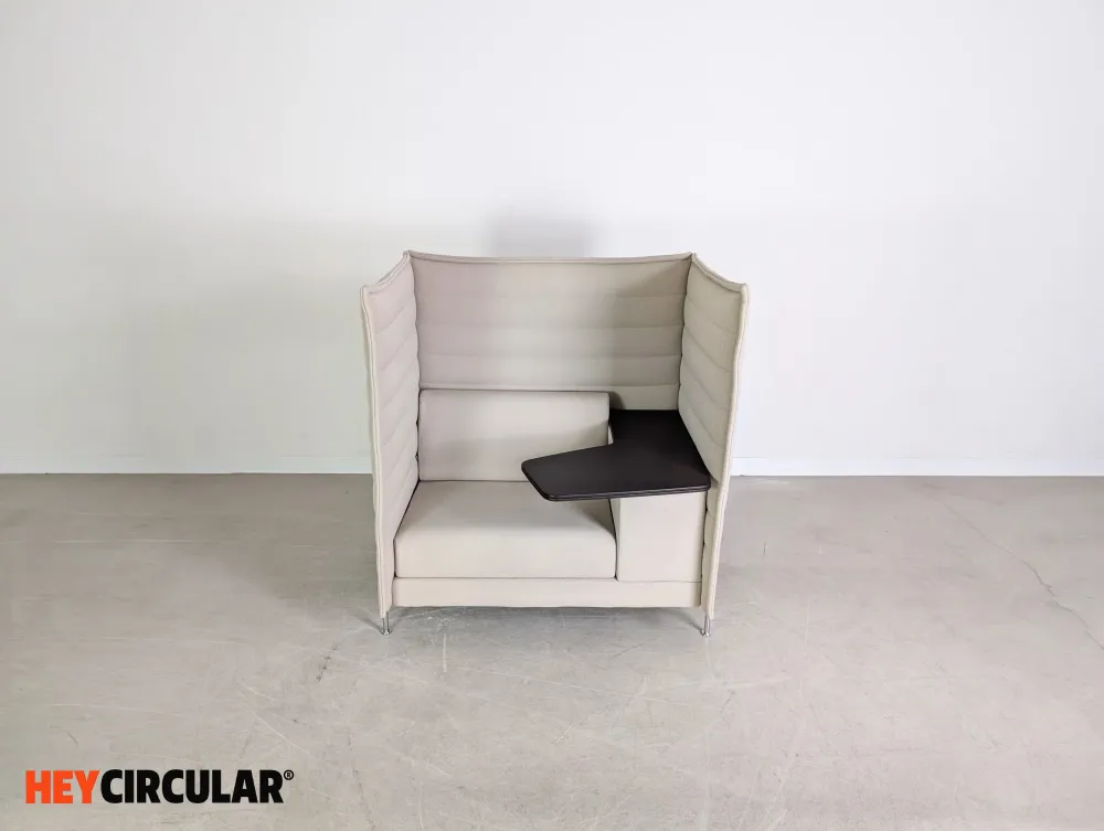 3x Original Vitra Alcove Highback Sessel grau beige Bürosofa