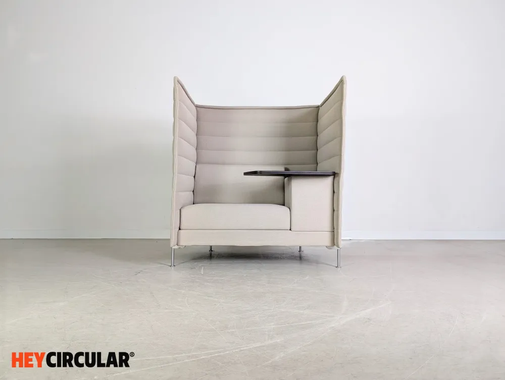 3x Original Vitra Alcove Highback Sessel grau beige Bürosofa