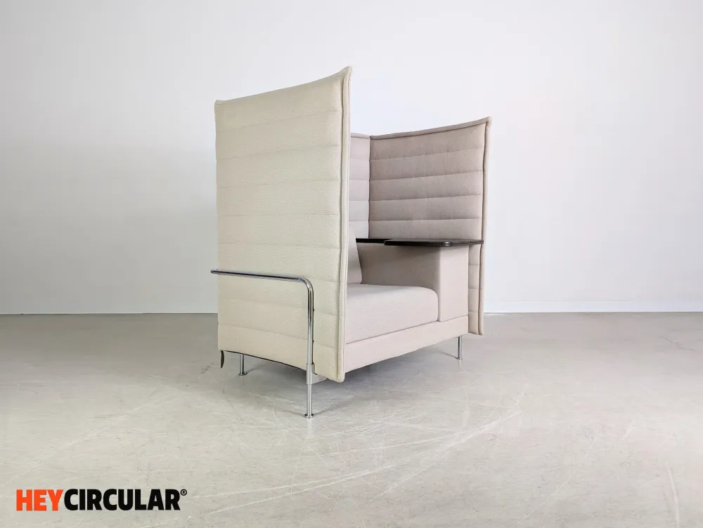 3x Original Vitra Alcove Highback Sessel grau beige Bürosofa