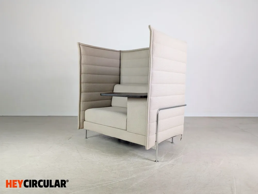 3x Original Vitra Alcove Highback Sessel grau beige Bürosofa