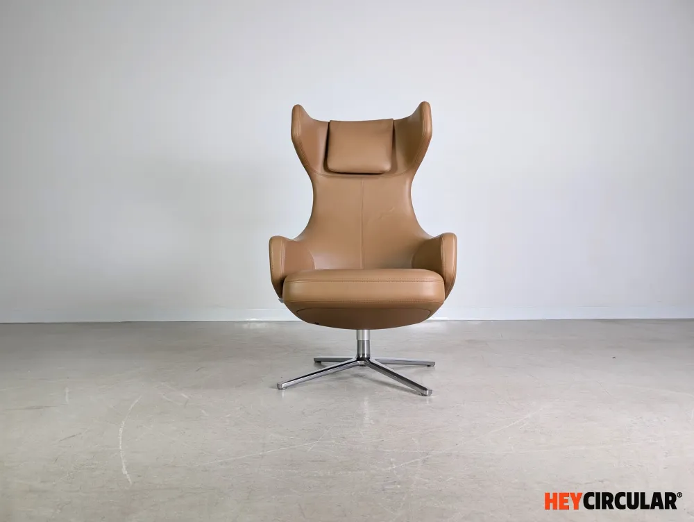 Original Vitra Grand Repos Sessel Antonio Citterio Leder cognac