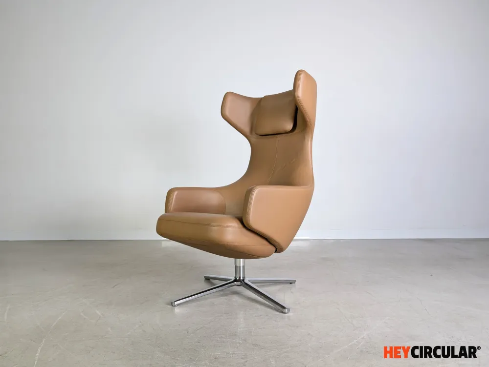 Original Vitra Grand Repos Sessel Antonio Citterio Leder cognac