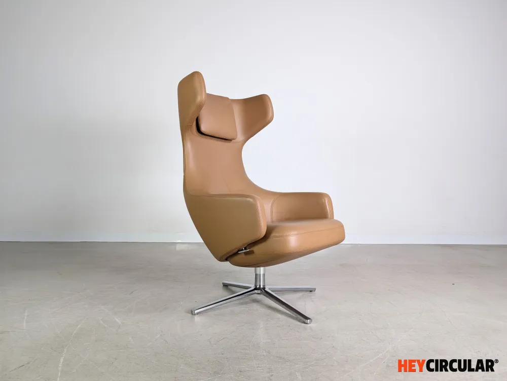 Original Vitra Grand Repos Sessel Antonio Citterio Leder cognac