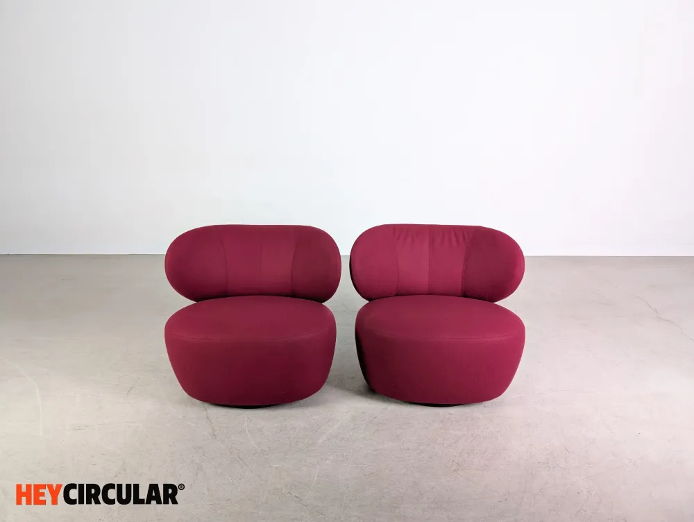 2x Orignal Walter Knoll Sessel EOOS Stoff lila Design
