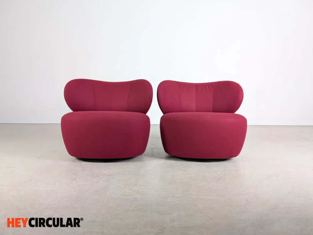 2x Orignal Walter Knoll Sessel EOOS Stoff lila Design