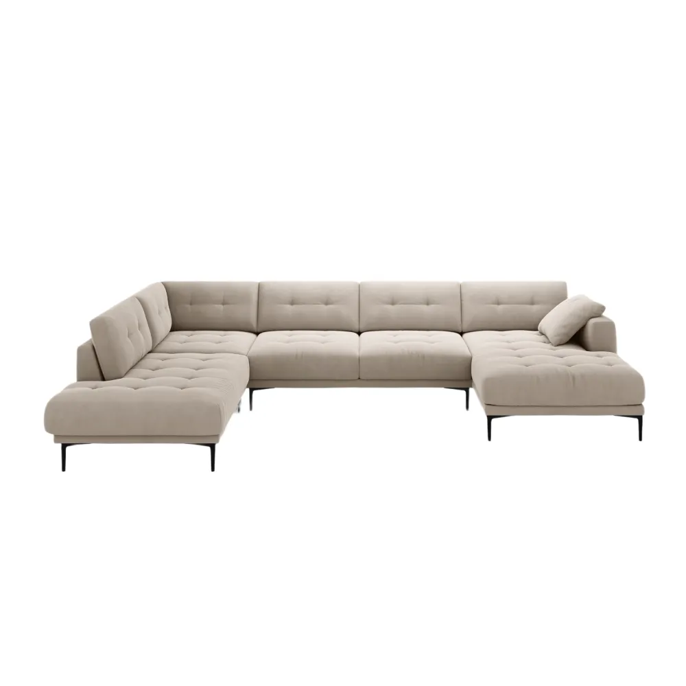 Panoramabank linksseitig aus Samt BEMY beige