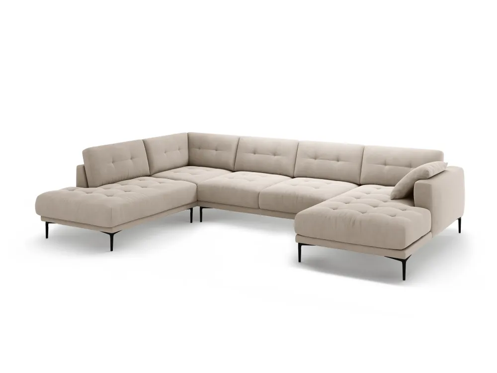 Panoramabank linksseitig aus Samt BEMY beige