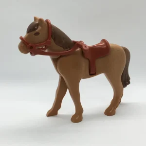 Playmobil Pferd mit Sattel und Zaumzeug - hellbraun - Tier - C2035