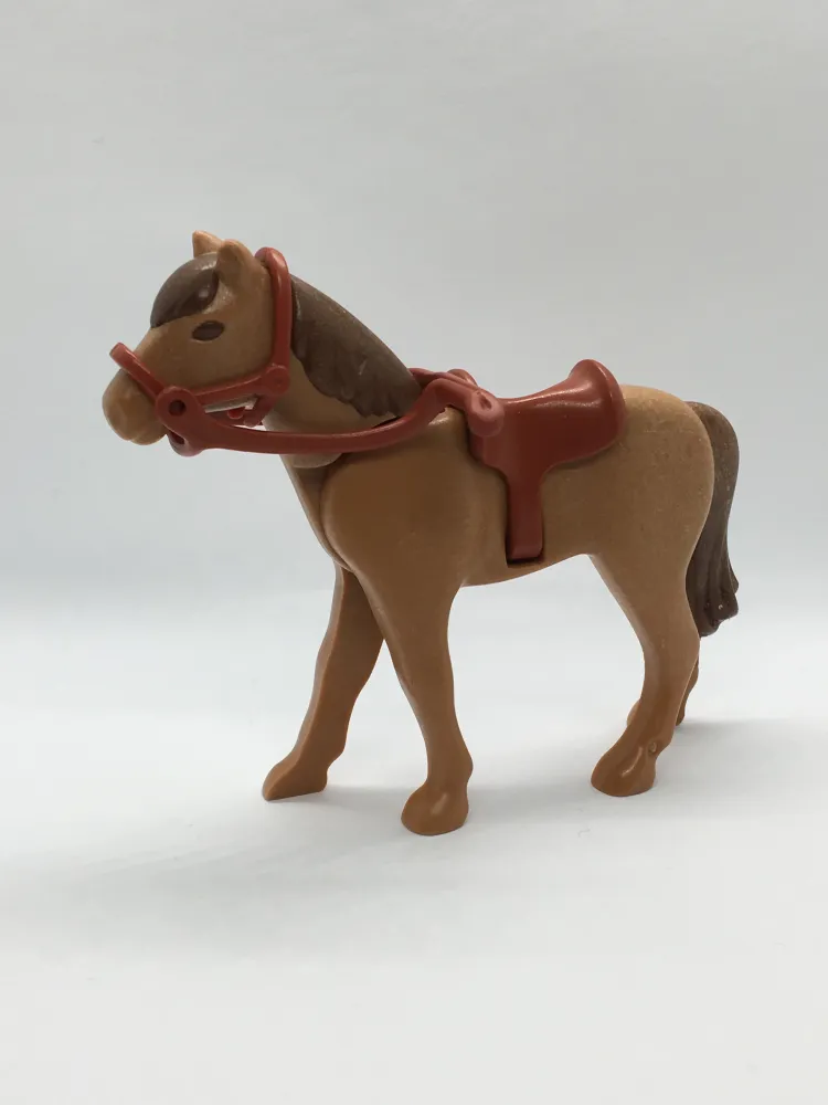 Playmobil Pferd mit Sattel und Zaumzeug - hellbraun - Tier - C2035