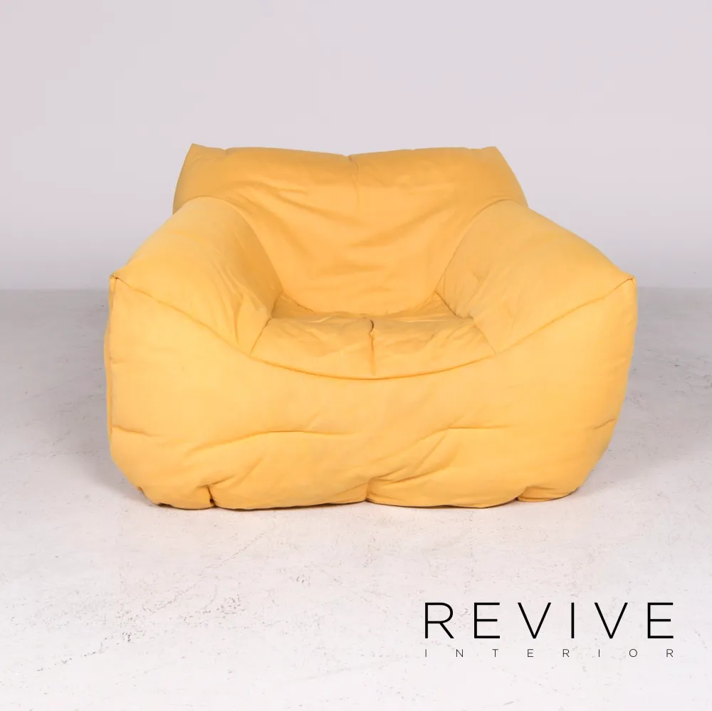 Roche Bobois Informel Designer Stoff Sessel Gelb Hans Hopfer #8489