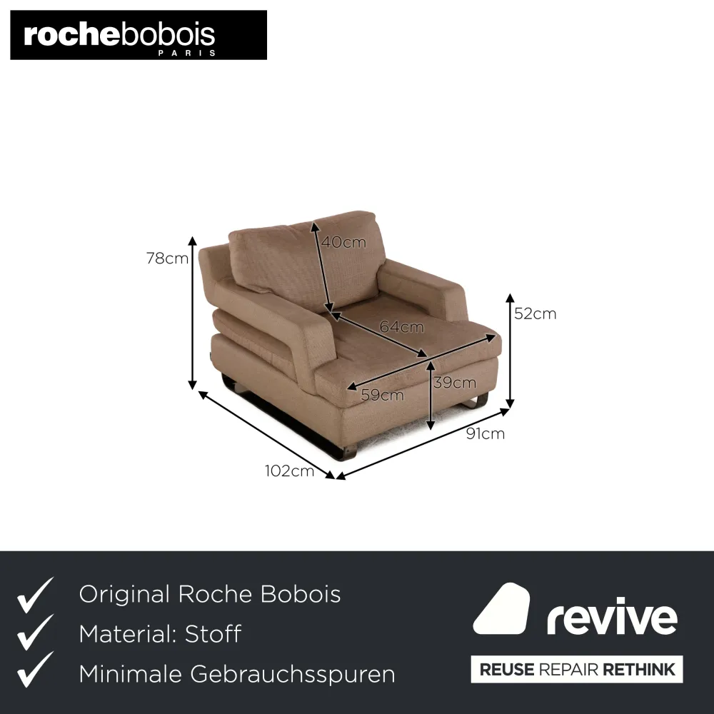 Roche Bobois Stoff Sessel Beige