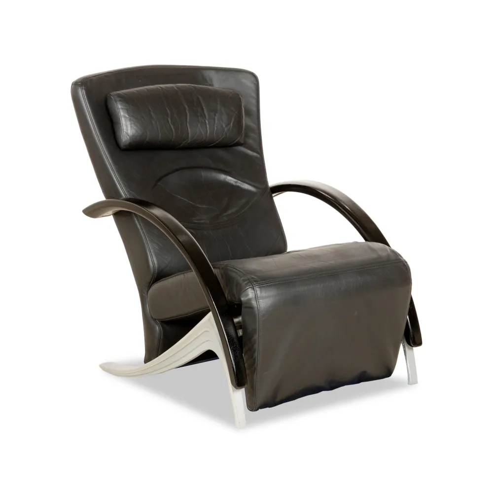 Rolf Benz 3100 Leder Sessel Schwarz manuelle Funktion
