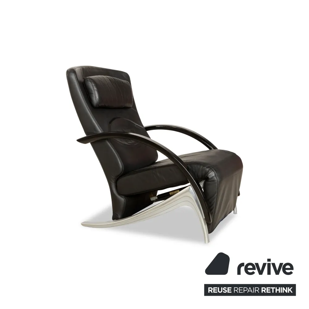 Rolf Benz 3100 Leder Sessel Schwarz manuelle Funktion