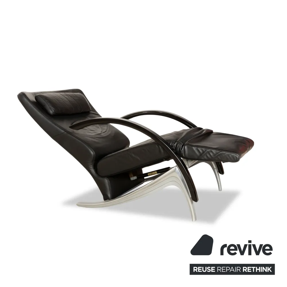 Rolf Benz 3100 Leder Sessel Schwarz manuelle Funktion