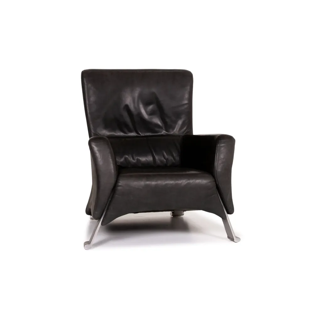 Rolf Benz 322 Leder Sessel Anthrazit Grau #14122