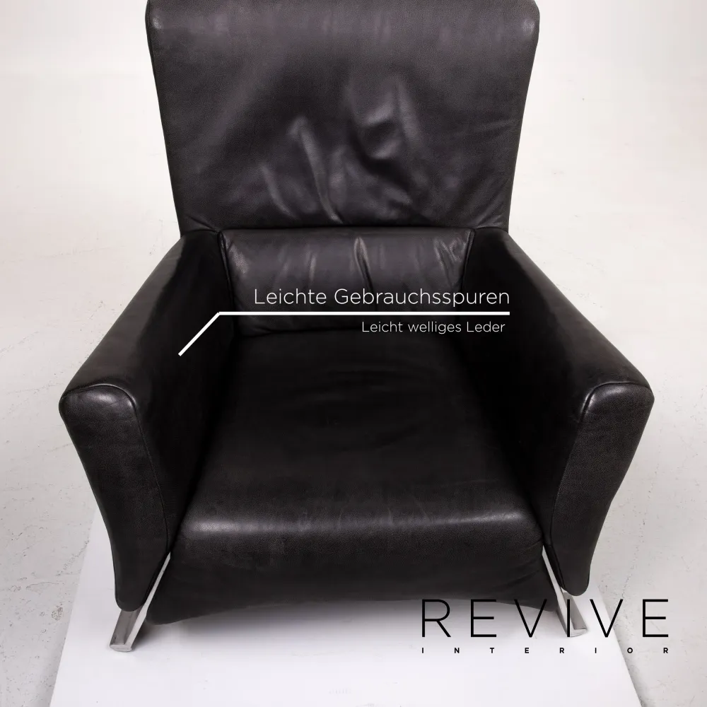 Rolf Benz 322 Leder Sessel Anthrazit Grau #14122