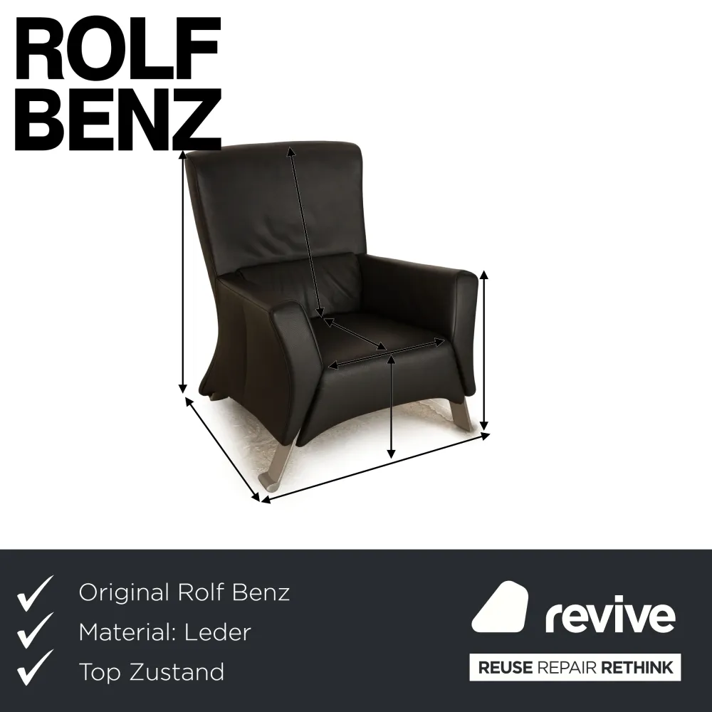 Rolf Benz 322 Leder Sessel Anthrazit