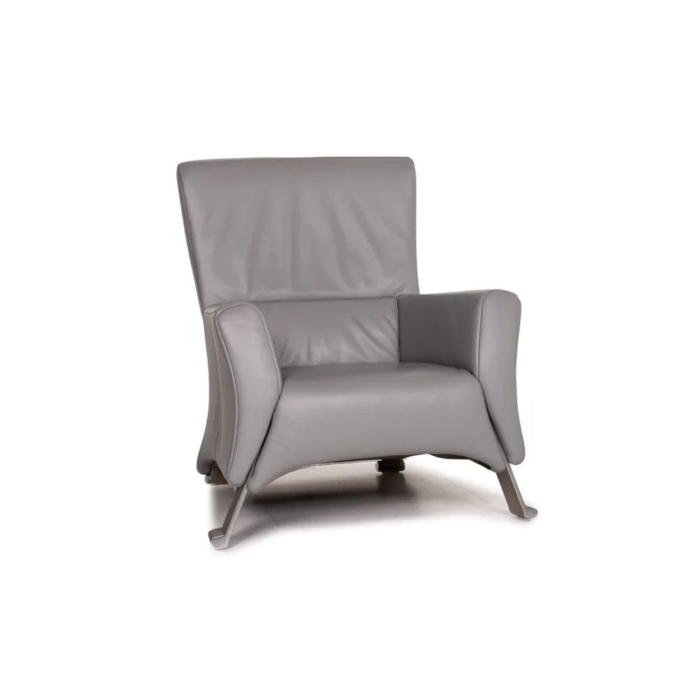 Rolf Benz 322 Leder Sessel Grau #15419
