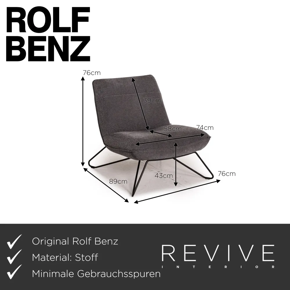 Rolf Benz 394 Stoff Sessel Grau