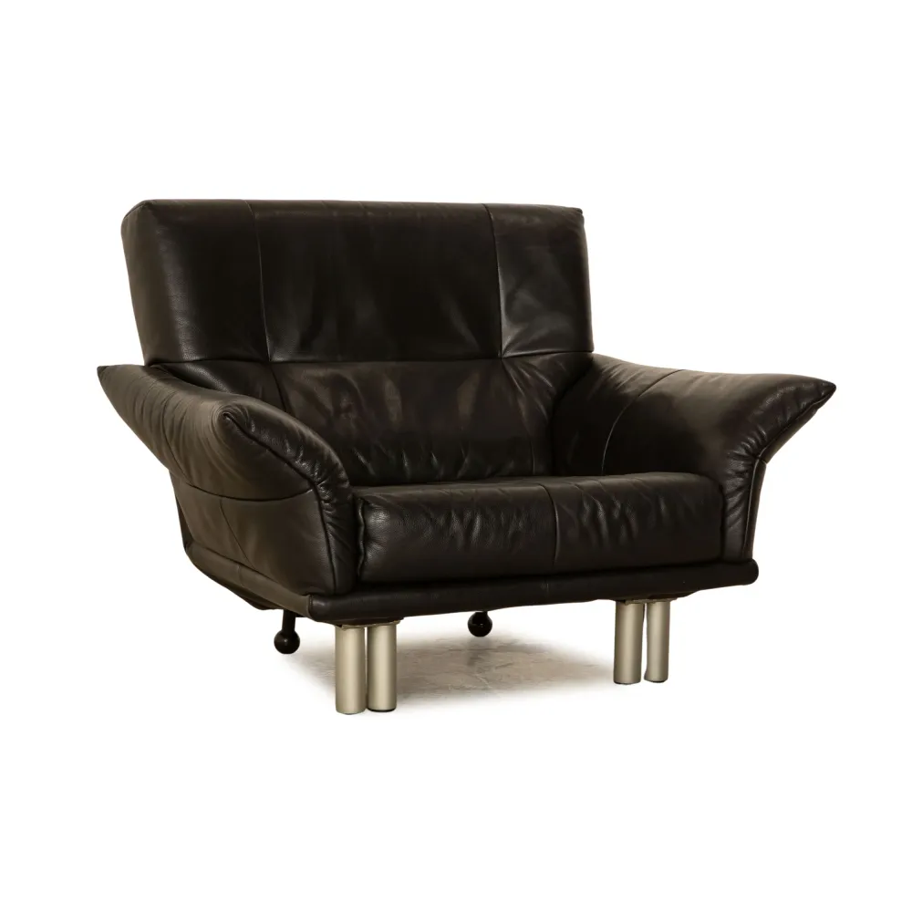 Rolf Benz BMP Leder Sessel Schwarz