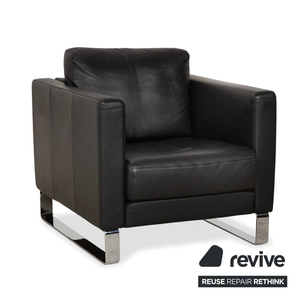 Rolf Benz Ego Leder 2x Sessel Schwarz