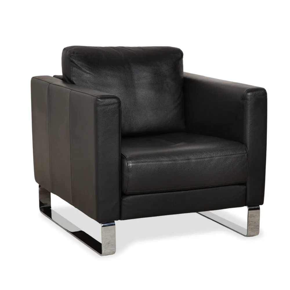 Rolf Benz Ego Leder Sessel Schwarz