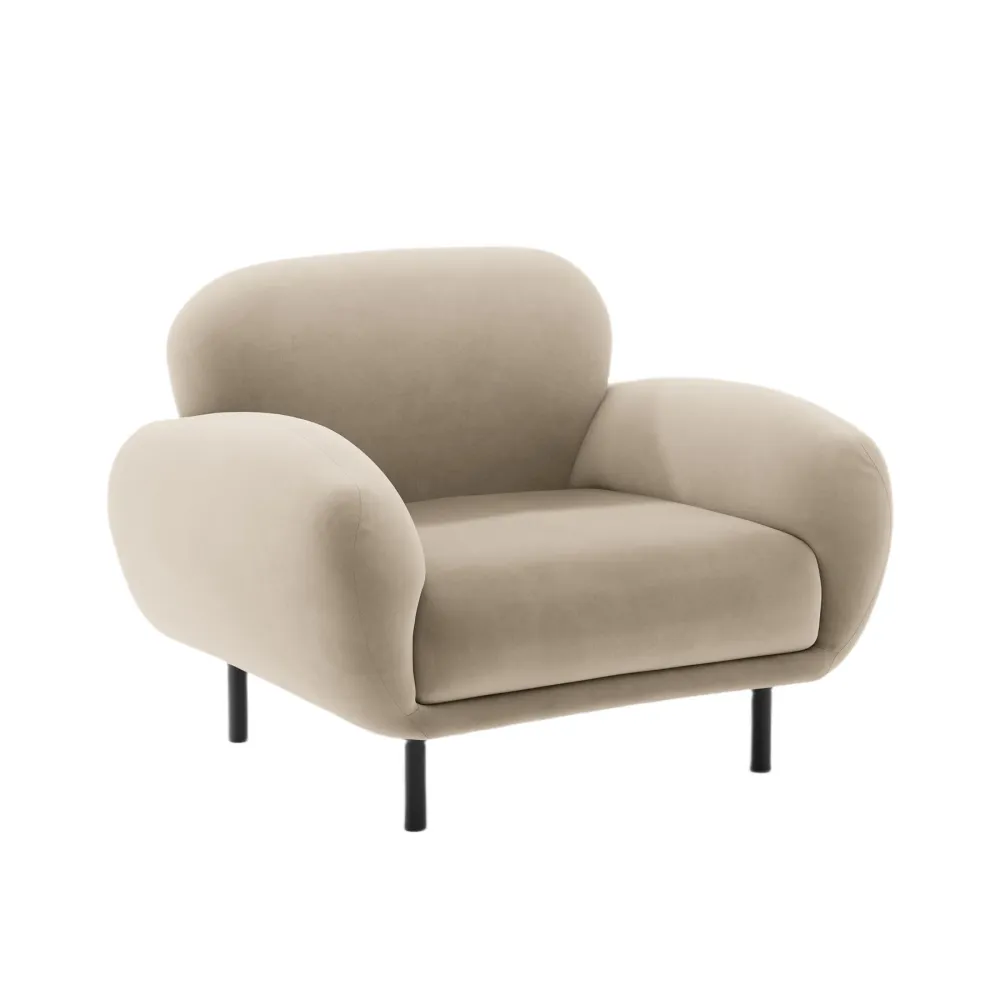 Samt Sessel POPPY ecru