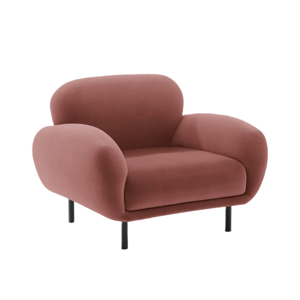 Samt Sessel POPPY schmutziges Rosa