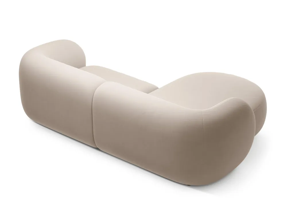 Samt-Ecksofa linksseitig 2-sitzig KATE beige