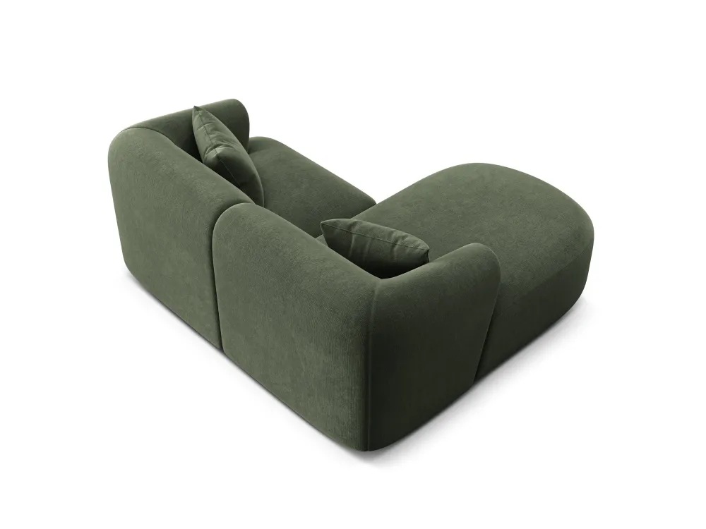 Samt-Ecksofa linksseitig 3-sitzig CAMPI grün