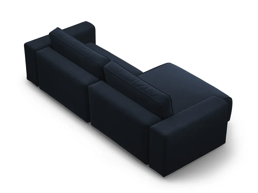 Samt-Ecksofa linksseitig 3-sitzig mit Schlaffunktion VICTOR Marineblau