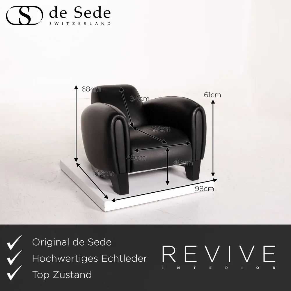 de Sede DS-57 Leder Sessel Schwarz #15115